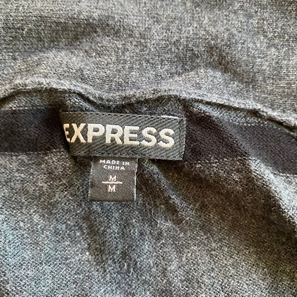 Express Black and Grey Striped Cardigan Women's M - Picture 4 of 5